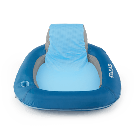 kelsyus deluxe floating lounger chaise lounger blue checkered head rest